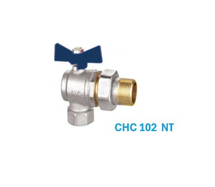 1" BSP Angle union ball valve (blue lever)