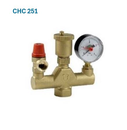 Air, Pressure relief and gauge assembly