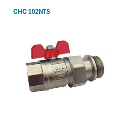 1" BSP Straight union valve (Red)