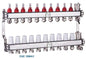 Manifold 10 way with air relief / drain 16/2 connectors and gauges