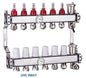 Manifold 6 way with air relief / drain 16/2 connectors and gauges