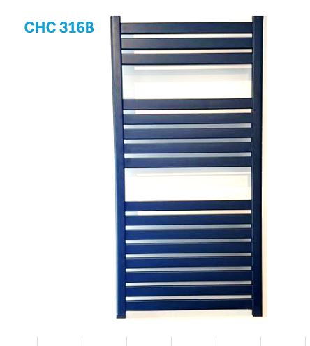 Novara  600w x 1200h  Black Flat profile towel rail