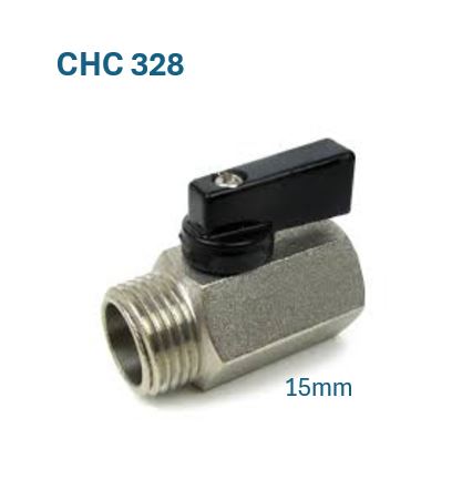 Mini service valve 1/2"BSP M/F Chrome