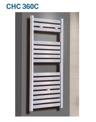 Novara 600w x 1200h Chrome flat profile towel rail