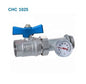 1" BSP Union Ball valve with temperature gauge (Blue)