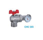 1"  Union valve  Angle type with temp gauge (Red)